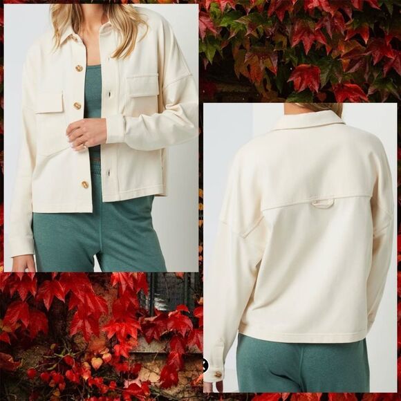 VUORI Mackenzie Cropped Shirt Jacket natural size large NWT - Picture 2 of 7